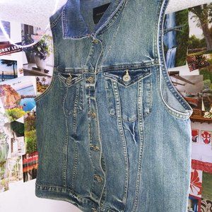 Banana Republic Denim Vest Sleeveless Blue XL